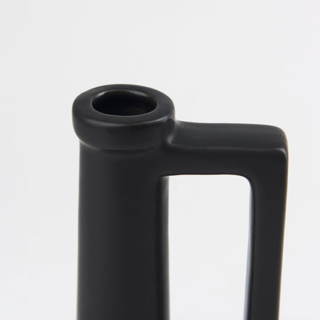 Burton Small Matte Black Ceramic Jug Vase by Mercana at Eve Furniture
