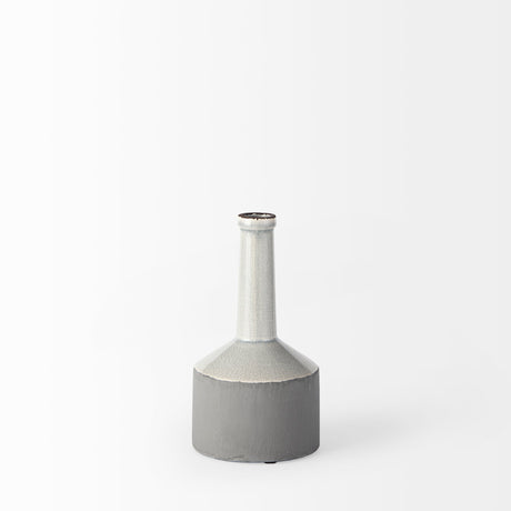 Burton Small Two Tone Gray Ceramic Jug Vase by Mercana at Eve Furniture