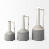 Burton Small Two Tone Gray Ceramic Jug Vase by Mercana at Eve Furniture