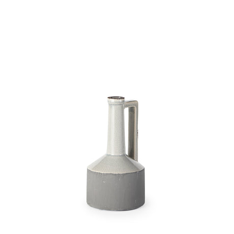 Burton Small Two Tone Gray Ceramic Jug Vase by Mercana at Eve Furniture