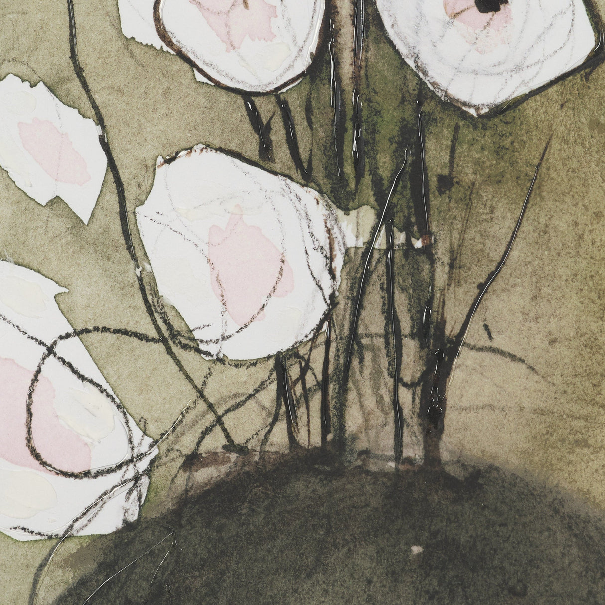 Butterfly Ranunculus I by Mercana Studio Hand-Embellished Framed Artwork Matted under Glass by Mercana at Eve Furniture