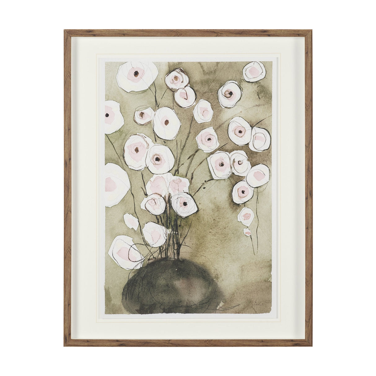 Butterfly Ranunculus I by Mercana Studio Hand-Embellished Framed Artwork Matted under Glass by Mercana at Eve Furniture