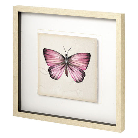 Butterfly Study IV by Melissa Wang a Hand Embellished Textured Framed Art Print Matted under Glass by Mercana at Eve Furniture