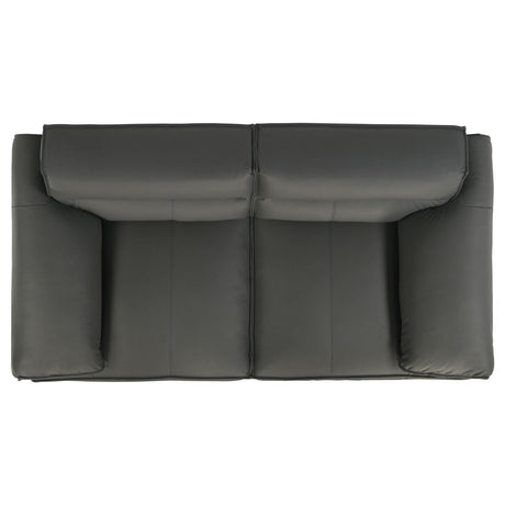Buxton Graphite 2-Piece Leather Upholstered Living Room Set by Coaster at Eve Furniture