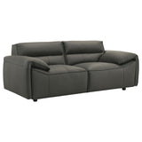 Buxton Graphite 2-Piece Leather Upholstered Living Room Set by Coaster at Eve Furniture