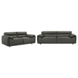 Buxton Graphite 2-Piece Leather Upholstered Living Room Set by Coaster at Eve Furniture