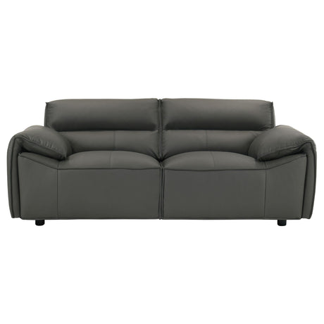 Buxton Graphite Top Grain Leather Upholstered Loveseat by Coaster at Eve Furniture
