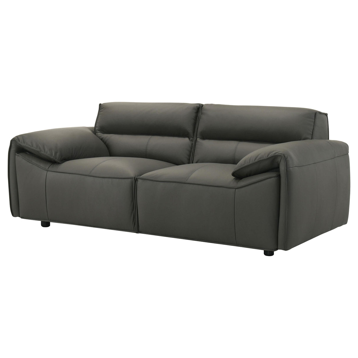 Buxton Graphite Top Grain Leather Upholstered Loveseat by Coaster at Eve Furniture