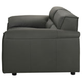 Buxton Graphite Top Grain Leather Upholstered Loveseat by Coaster at Eve Furniture