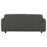 Buxton Graphite Top Grain Leather Upholstered Loveseat by Coaster at Eve Furniture