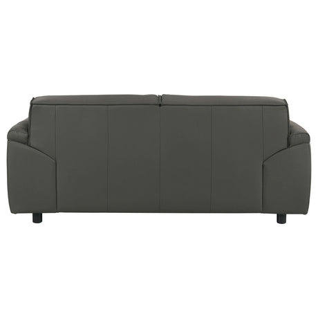 Buxton Graphite Top Grain Leather Upholstered Loveseat by Coaster at Eve Furniture