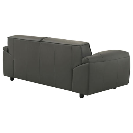 Buxton Graphite Top Grain Leather Upholstered Loveseat by Coaster at Eve Furniture