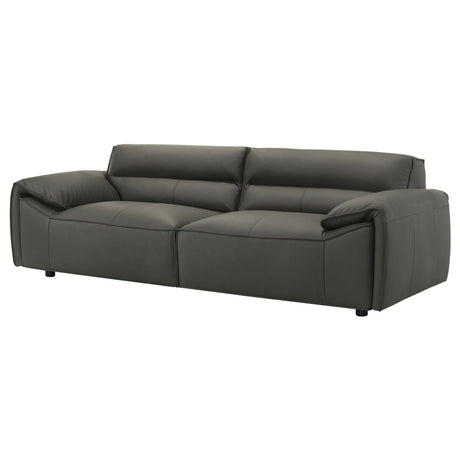 Buxton Graphite Top Grain Leather Upholstered Sofa by Coaster at Eve Furniture