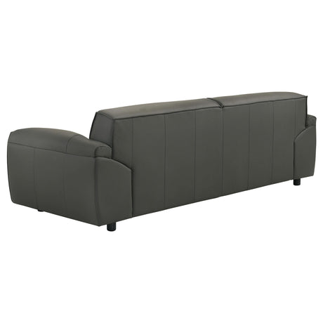 Buxton Graphite Top Grain Leather Upholstered Sofa by Coaster at Eve Furniture