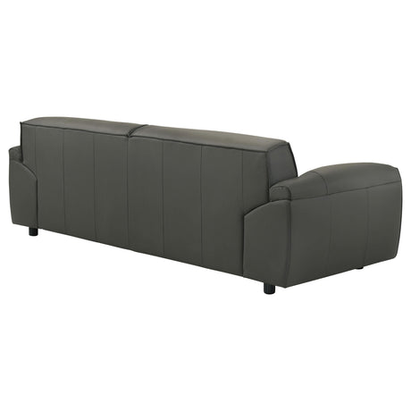 Buxton Graphite Top Grain Leather Upholstered Sofa by Coaster at Eve Furniture