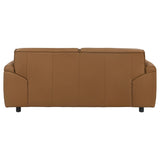 Buxton Orange Top Grain Leather Upholstered Loveseat by Coaster at Eve Furniture