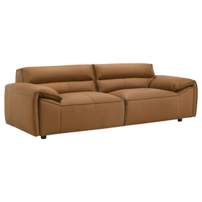 Buxton Orange Top Grain Leather Upholstered Sofa by Coaster at Eve Furniture