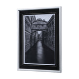 B&W Bridge of Sighs by Danny Head a Hand Embellished Textured Framed Photo Art Print Matted under Gl by Mercana at Eve Furniture