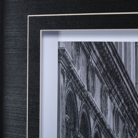 B&W Bridge of Sighs by Danny Head a Hand Embellished Textured Framed Photo Art Print Matted under Gl by Mercana at Eve Furniture