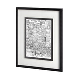 B&W City Scene I by Melissa Wang a Hand Embellished Textured Framed Art Print Matted under Glass by Mercana at Eve Furniture