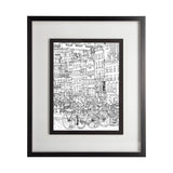 B&W City Scene I by Melissa Wang a Hand Embellished Textured Framed Art Print Matted under Glass by Mercana at Eve Furniture