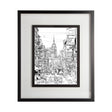B&W City Scene II by Melissa Wang a Hand Embellished Textured Framed Art Print Matted under Glass by Mercana at Eve Furniture