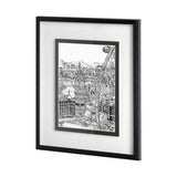 B&W City Scene IV by Melissa Wang a Hand Embellished Textured Framed Art Print Matted under Glass by Mercana at Eve Furniture