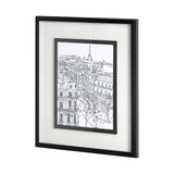 B&W City Scene IX by Melissa Wang a Hand Embellished Textured Framed Art Print Matted under Glass by Mercana at Eve Furniture