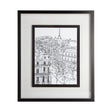 B&W City Scene IX by Melissa Wang a Hand Embellished Textured Framed Art Print Matted under Glass by Mercana at Eve Furniture