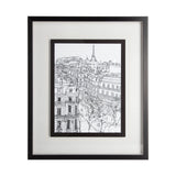 B&W City Scene IX by Melissa Wang a Hand Embellished Textured Framed Art Print Matted under Glass by Mercana at Eve Furniture