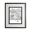 B&W City Scene V by Melissa Wang a Hand Embellished Textured Framed Art Print Matted under Glass by Mercana at Eve Furniture