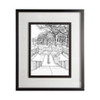 B&W City Scene VI by Melissa Wang a Hand Embellished Textured Framed Art Print Matted under Glass by Mercana at Eve Furniture