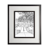B&W City Scene VI by Melissa Wang a Hand Embellished Textured Framed Art Print Matted under Glass by Mercana at Eve Furniture