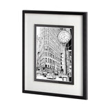 B&W City Scene VII by Melissa Wang a Hand Embellished Textured Framed Art Print Matted under Glass by Mercana at Eve Furniture