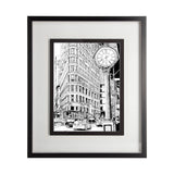 B&W City Scene VII by Melissa Wang a Hand Embellished Textured Framed Art Print Matted under Glass by Mercana at Eve Furniture