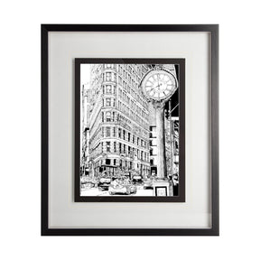 B&W City Scene VII by Melissa Wang a Hand Embellished Textured Framed Art Print Matted under Glass by Mercana at Eve Furniture