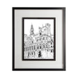 B&W City Scene VIII by Melissa Wang a Hand Embellished Textured Framed Art Print Matted under Glass by Mercana at Eve Furniture