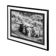 B&W Longhorn III by Tyler Stockton a Framed Photo Art Print Matted under Glass by Mercana at Eve Furniture