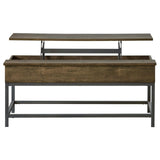 Byers Brown Oak/Sandy Black Coffee Table with Hidden Storage