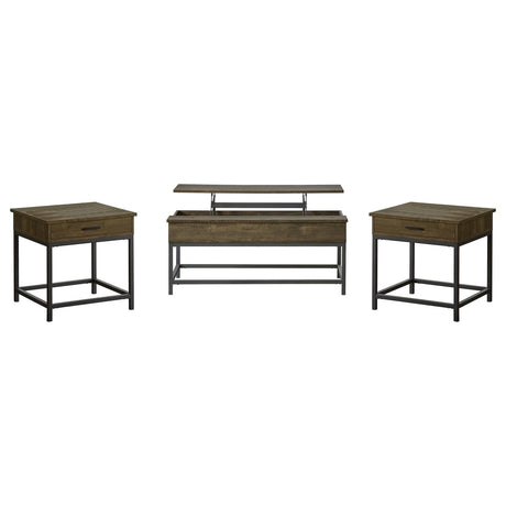 Byers Brown Oak 3-Piece Lift Top Coffee and End Table Set by Coaster at Eve Furniture
