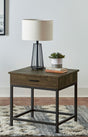Byers Brown Oak/Sandy Black Square 1-Drawer End Table by Coaster at Eve Furniture