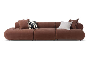 Byrne Rust 143-inch Velvet Modular Bumper Sectional Sofa by Coaster at Eve Furniture