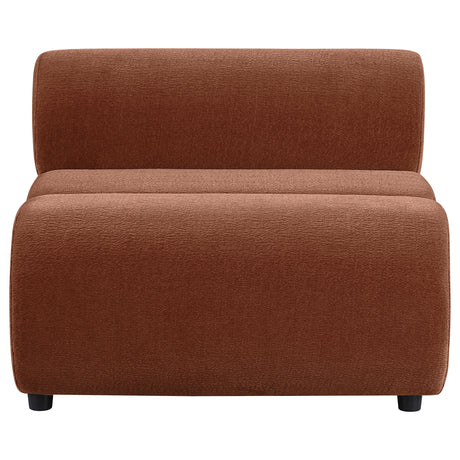 Byrne Rust Velvet Upholstered Armless Chair by Coaster at Eve Furniture