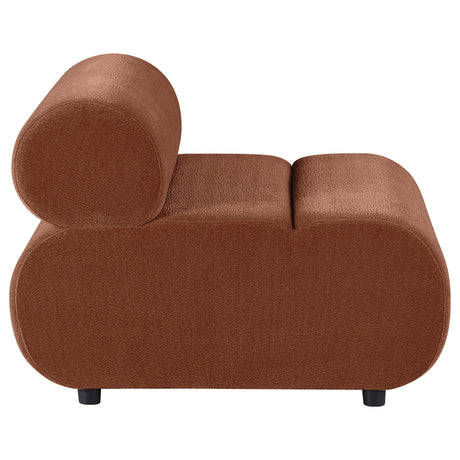 Byrne Rust Velvet Upholstered Armless Chair by Coaster at Eve Furniture