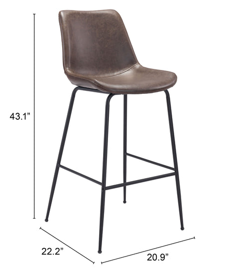 Byron Brown Barstool by Zuomod at Eve Furniture