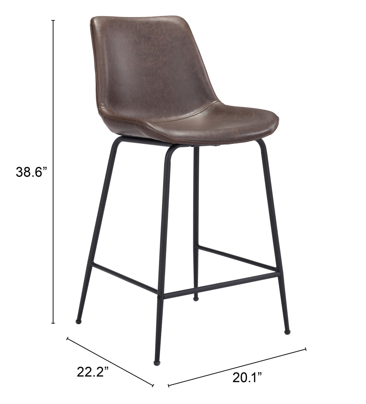 Byron Brown Counter Stool by Zuomod at Eve Furniture