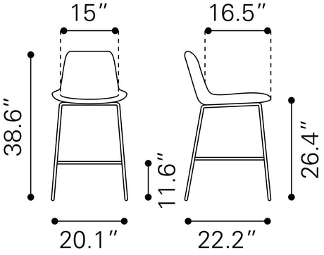 Byron Brown Counter Stool by Zuomod at Eve Furniture