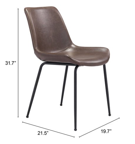 Byron Brown Dining Chair (Set of 2) by Zuomod at Eve Furniture