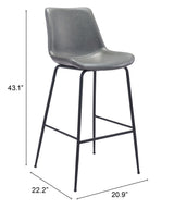Byron Gray Barstool by Zuomod at Eve Furniture