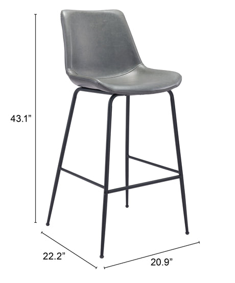 Byron Gray Barstool by Zuomod at Eve Furniture